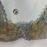 Miroir murano venice 1900 structure bois opalescent stylisées 22x24cm