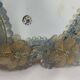 Miroir murano venice 1900 structure bois opalescent stylisées 22x24cm