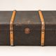Vintage travel trunk – Wood, textured canvas and metal fittings
