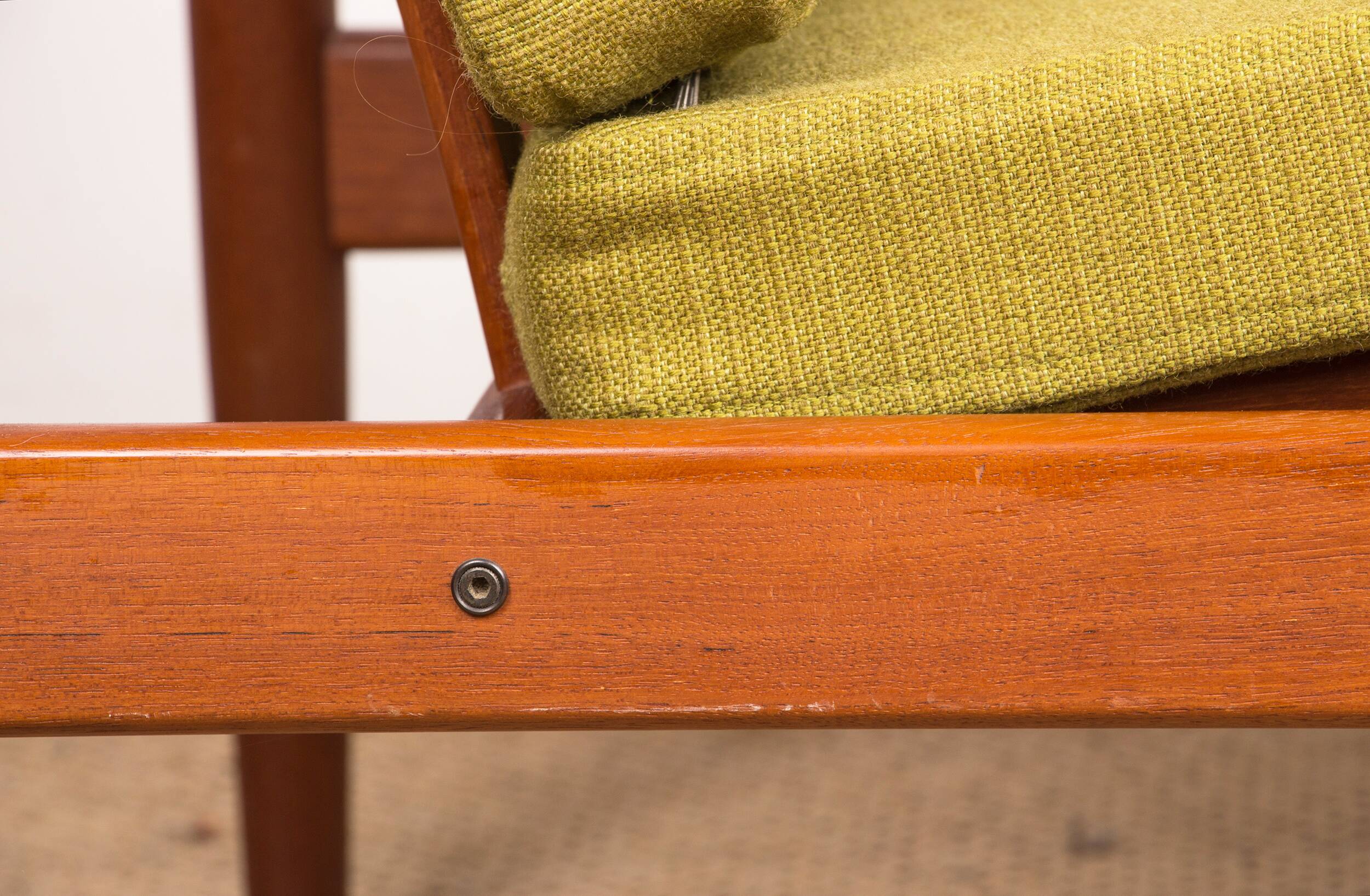 Danish Teak and fabric armchair by Børge Jensen & Sønner 1960.