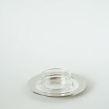 Boîte en inox / beurrier, intérieur en verre simple, Design, 1970
