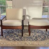 Fauteuil & Ottoman Hans Olsen – Vatne Møbler Danemark, 1960 Palissandre