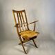 Folding armchair with woven seat – vintage French design