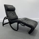 Fauteuil sinus en cuir noir de westnofa, 1970s
