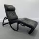 Sinus lying leather black chair from westnofa, 1970s
