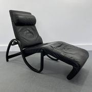 Sinus lying leather black chair from westnofa, 1970s