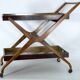 Chariot de bar en bois et formica du milieu du siècle, Italie, années 1950.