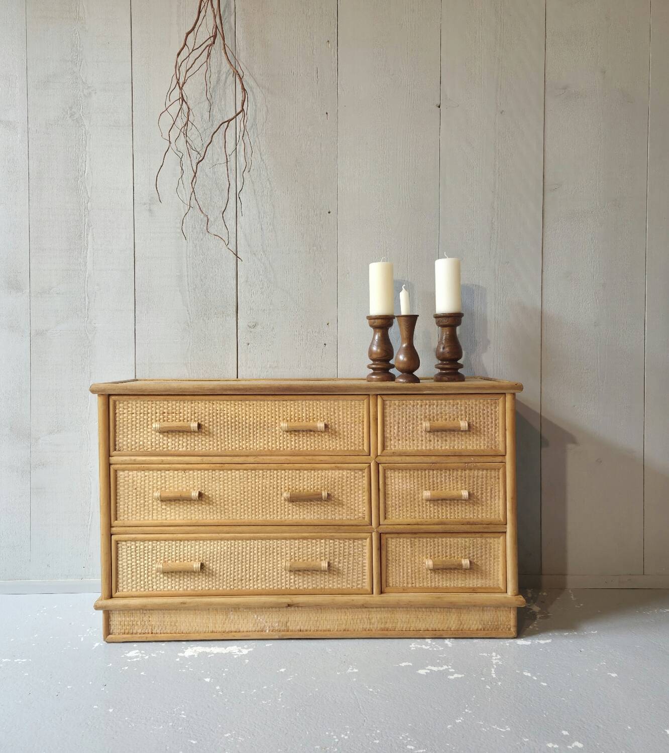 Rattan chest of drawers