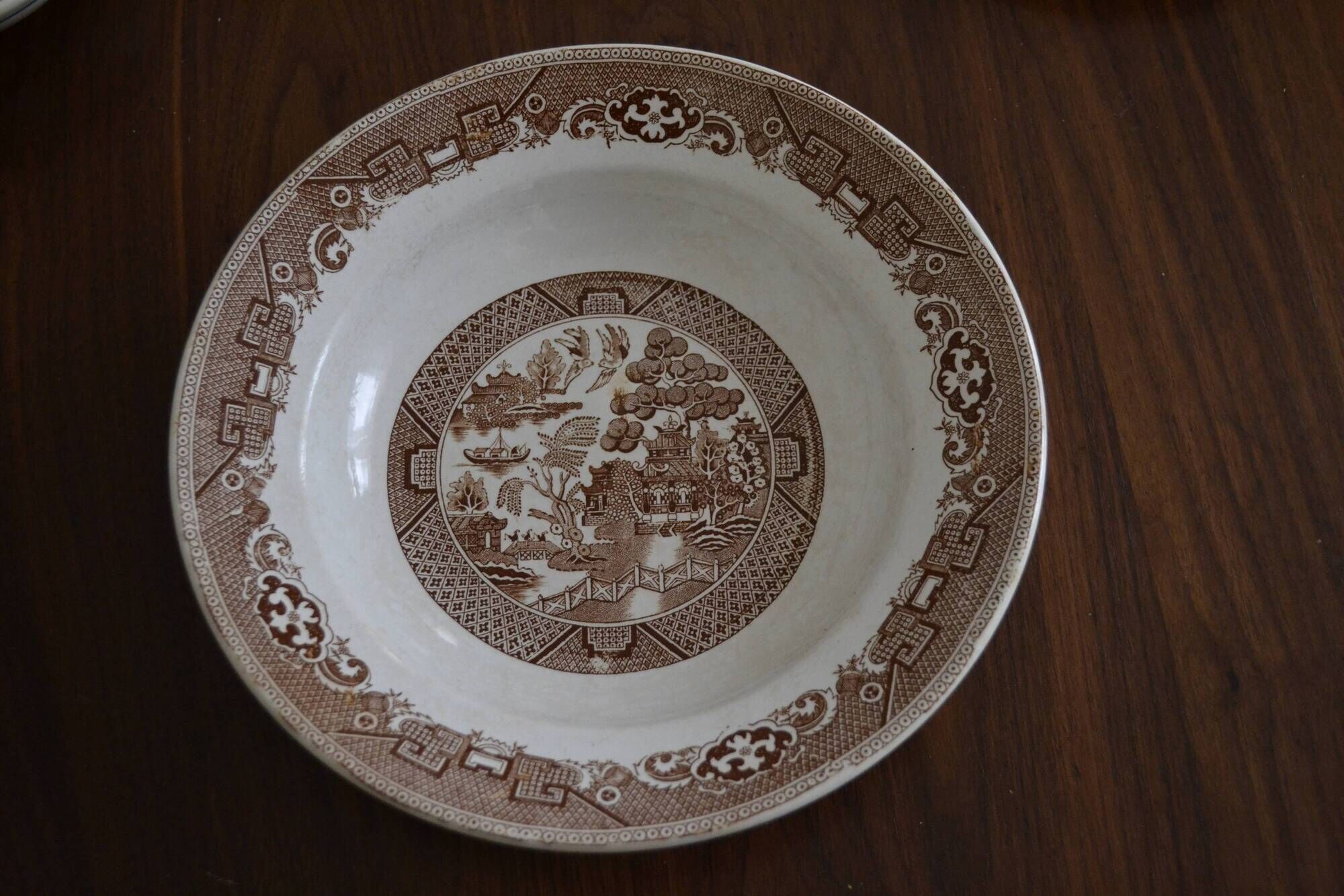 Orientalist hollow dish of Saint Amand, WiIllow model