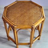 Table basse vintage en rotin