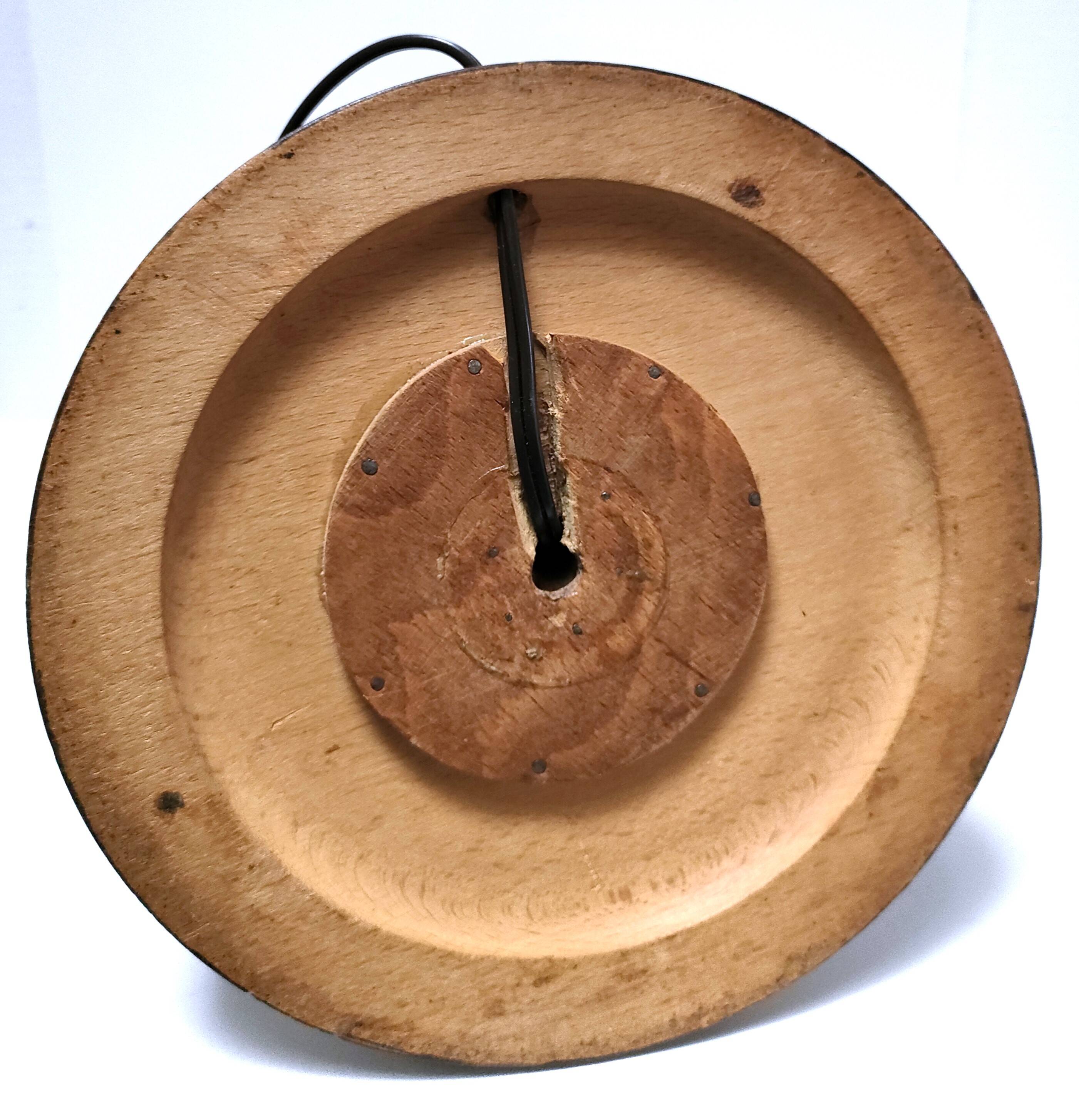 XL turned wooden lamp base H.47 cm 1950s design