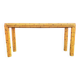 Vintage bamboo Coastal - Tropical console with a glass top from the 1960s.