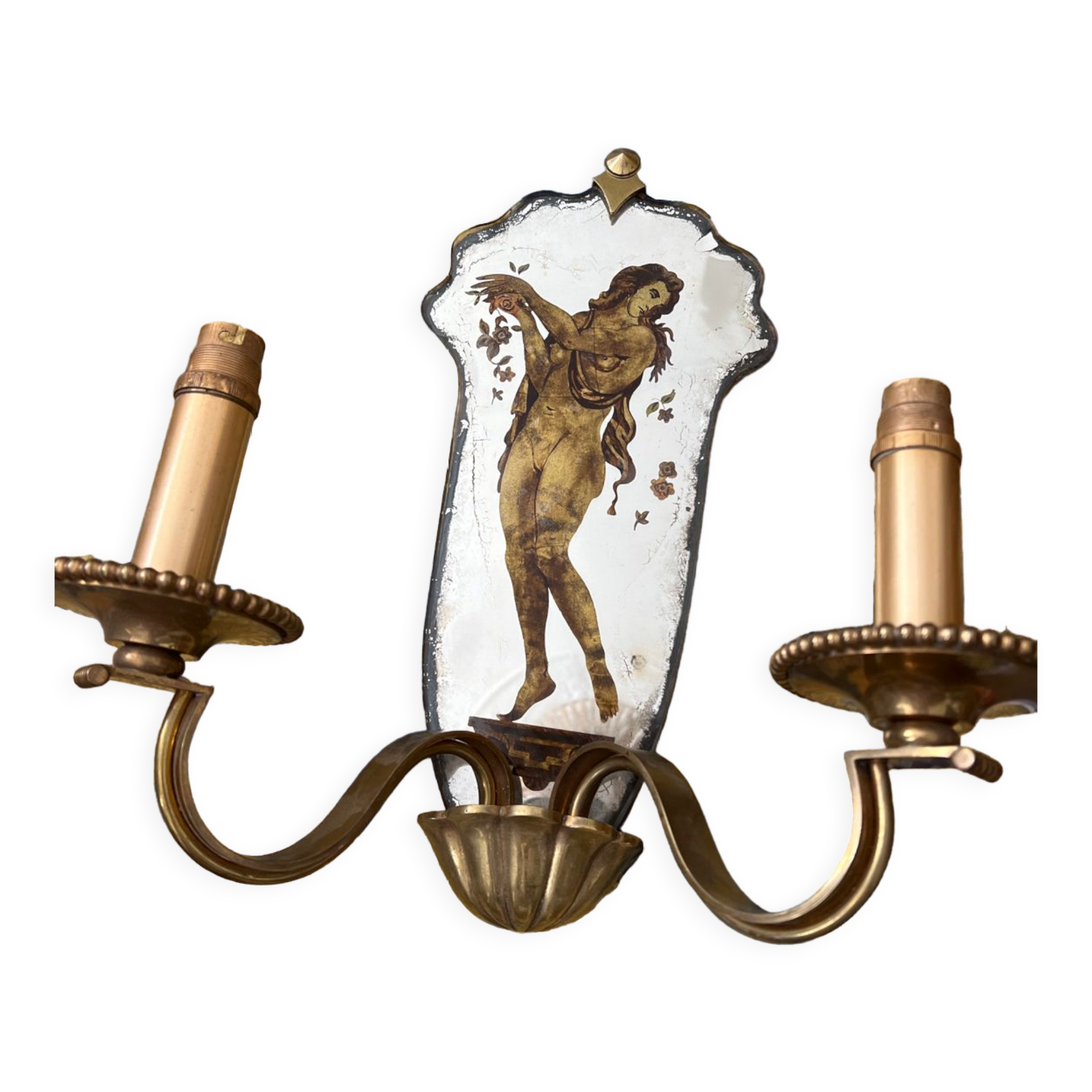 Wall lamp in eglomised glass