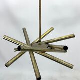 Mid-Century Modern 12 lights Brass chandelier by Stilnovo. Italy 1960s