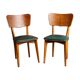 Lot de 2 chaises, moleskine et bois