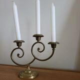 3-spoke brass candle holder
