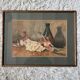 Aquarelle nature morte florale ancienne