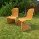 Vintage rattan chairs – cantilever design in the style of Panton – 1970s