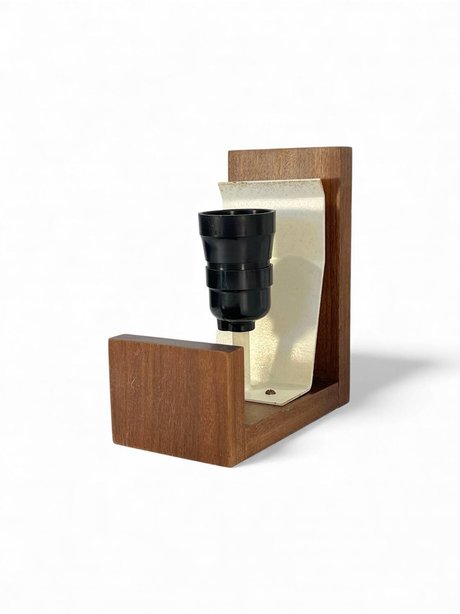 Scandinavian wall light in teak and opaline glass by Louis Kalff for Philips, 1968