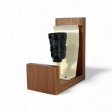 Scandinavian wall light in teak and opaline glass by Louis Kalff for Philips, 1968