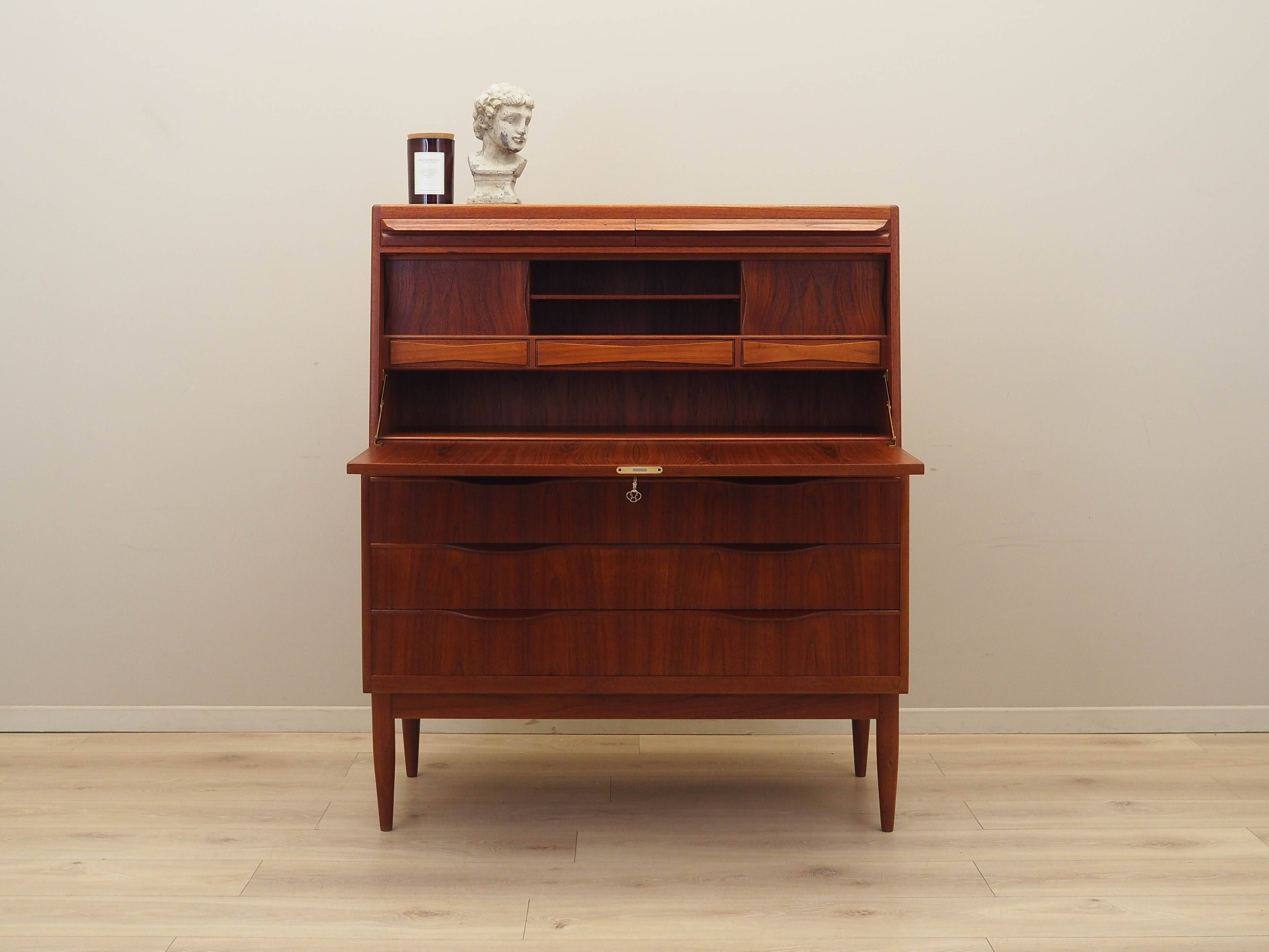Teak secretary, Danish design, 1960s, Erling Torvits, Klim Møbelfabrik