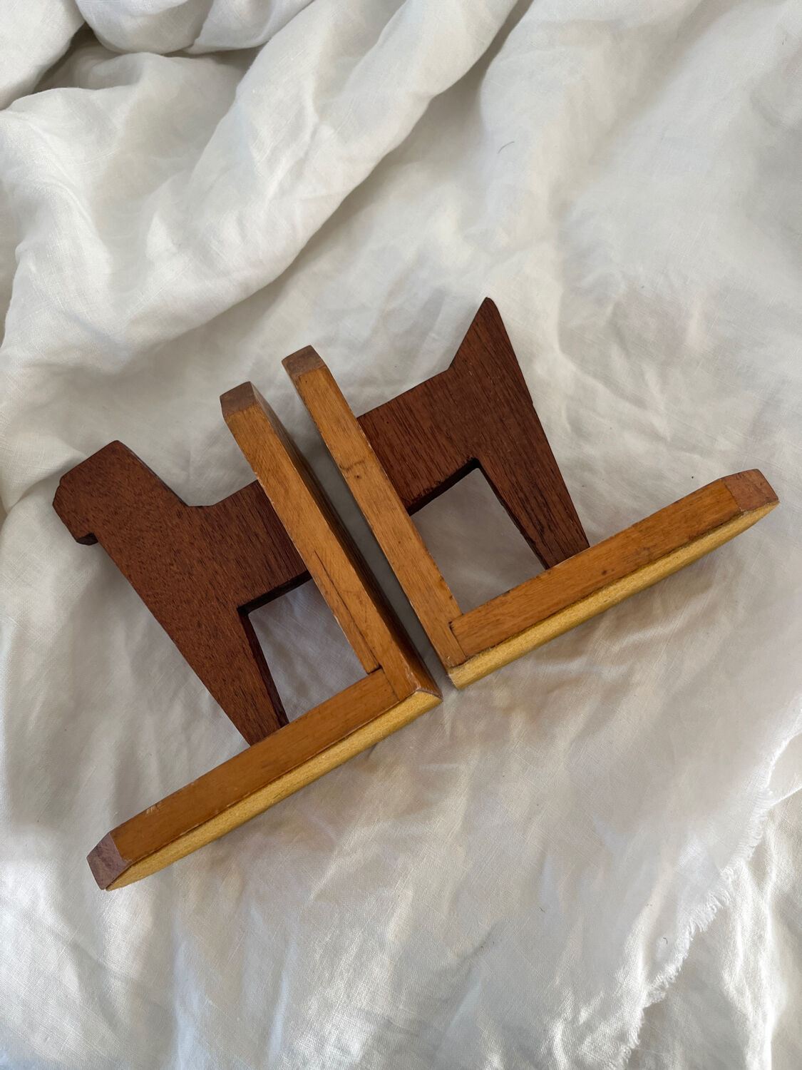 Wooden bookends