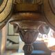 Golden wood chandelier with 6 lights