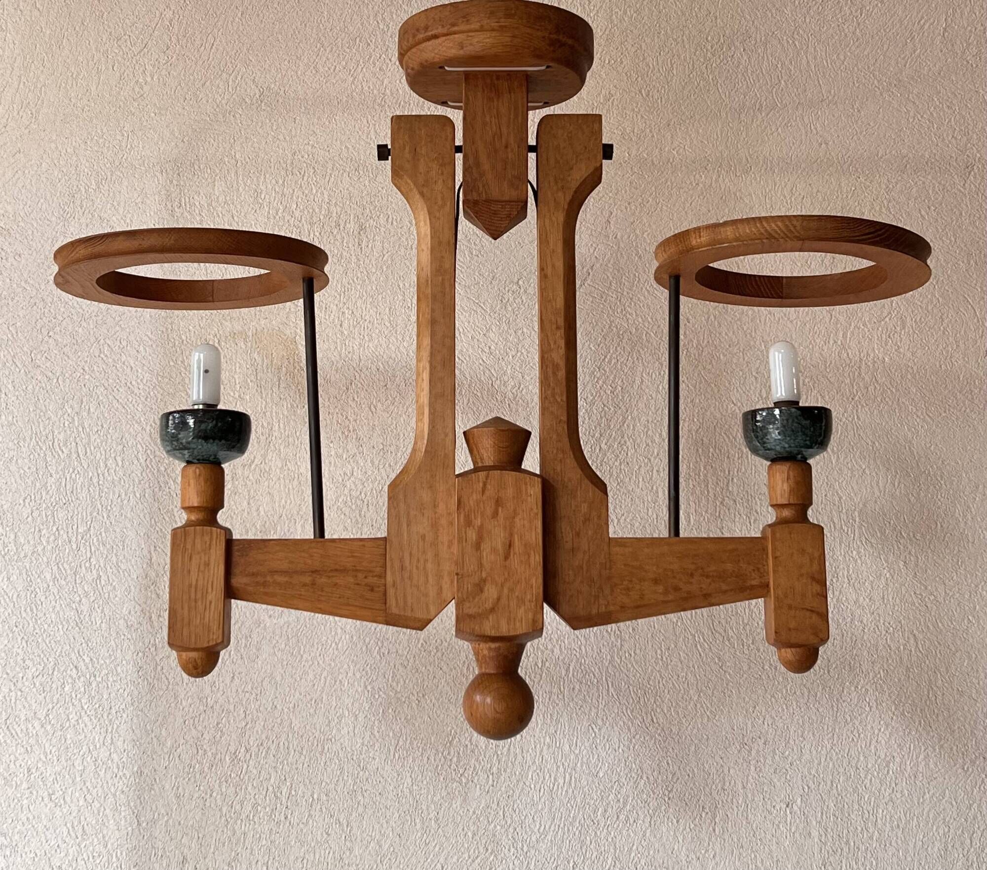 Two-light chandelier by Guillerme and Chambron for "Your House", France 60s.