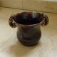 Vintage purple and gold ceramic pocket vase
