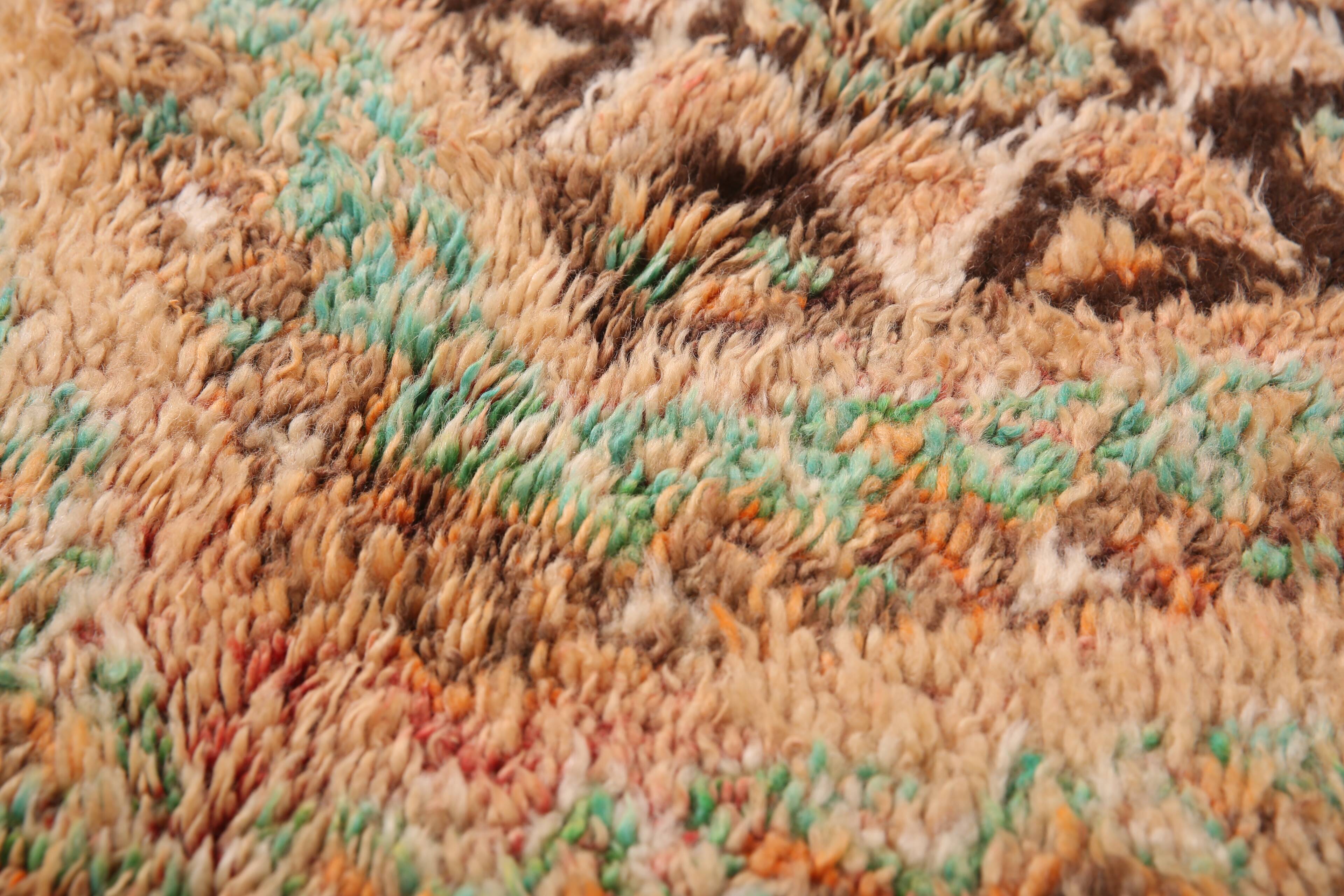 Peach Vintage Boujaad Rug 181 x 366 cm - Antique Rug - Berber wool rug