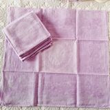 Antique tablecloths Adamascada tablecloth and 12 purple napkins
