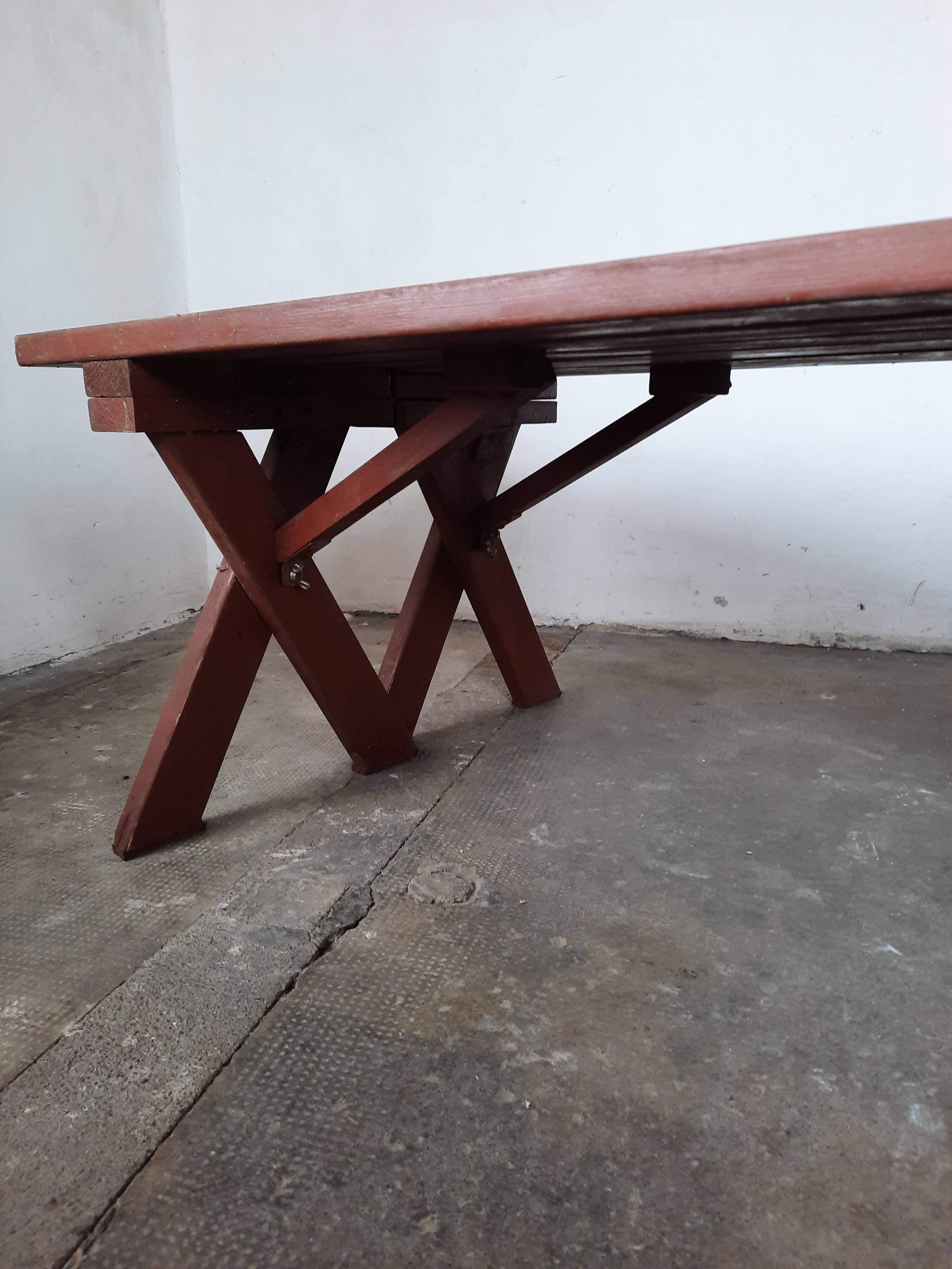 Paire de bancs pliant de  jardin  en bois