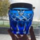 Antique cobalt blue crystal biscuit jar/candy box