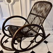 Bamboo and rattan rocking chair