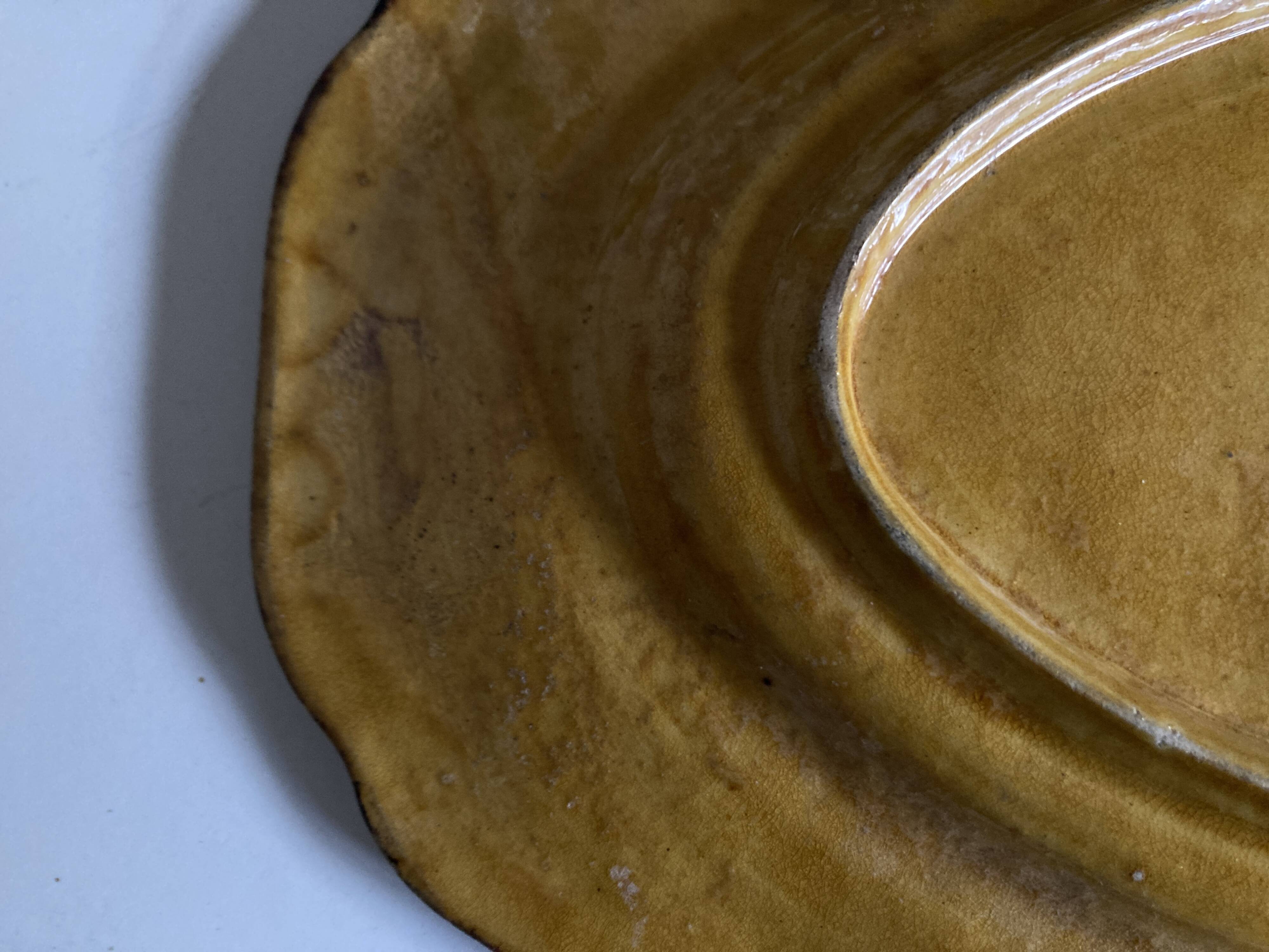 Glazed earthenware country dish with fluting, Provence 1950.