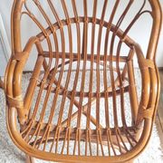 Paire de fauteuils en rotin vintage circa années 70