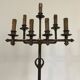 Parquet Floor Lamp in Wrought Iron and Gilded Iron, Art Deco, French Work,
