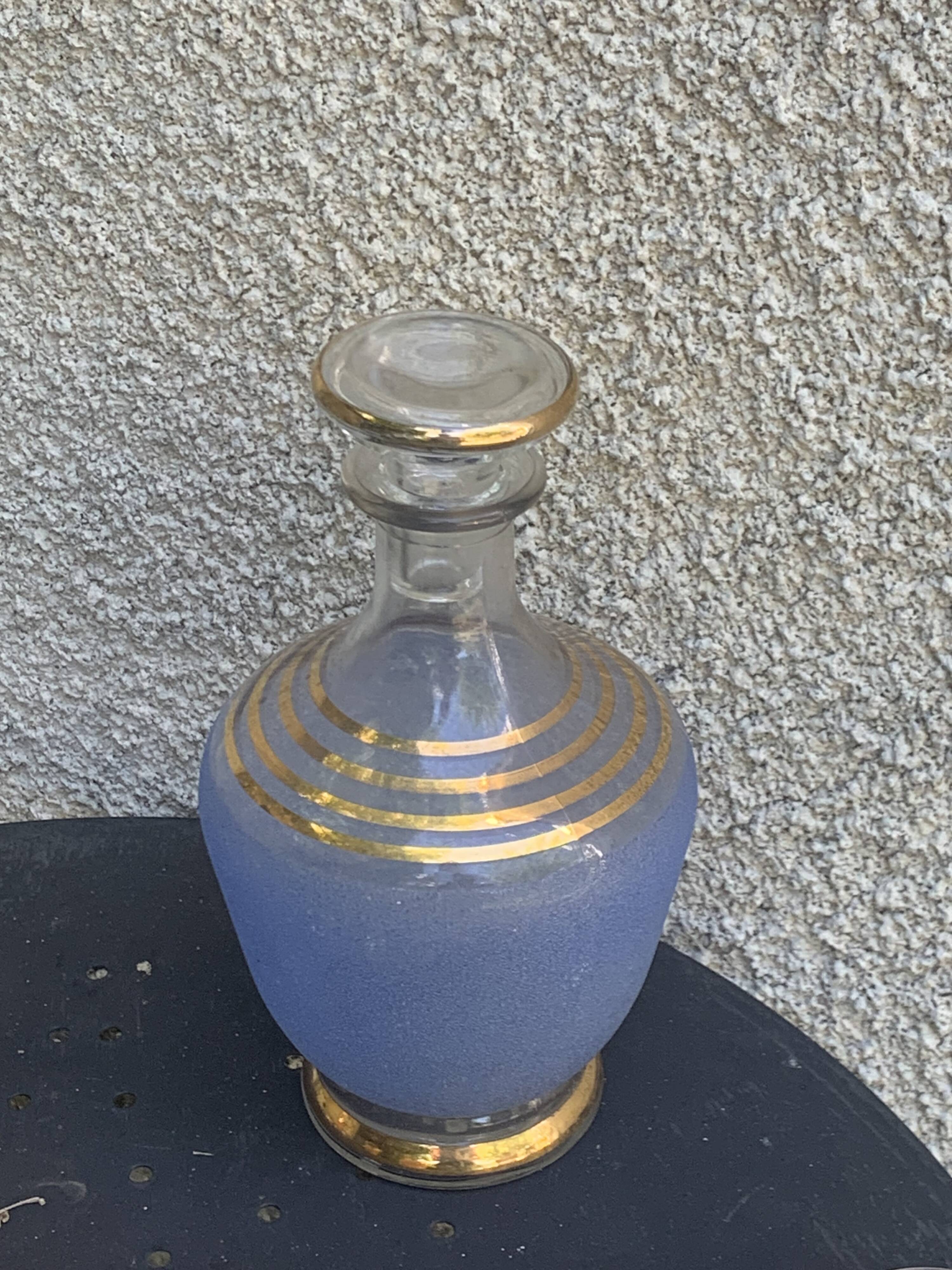 Liqueur set, Porto, consisting of a blue granite carafe and 6 glasses
