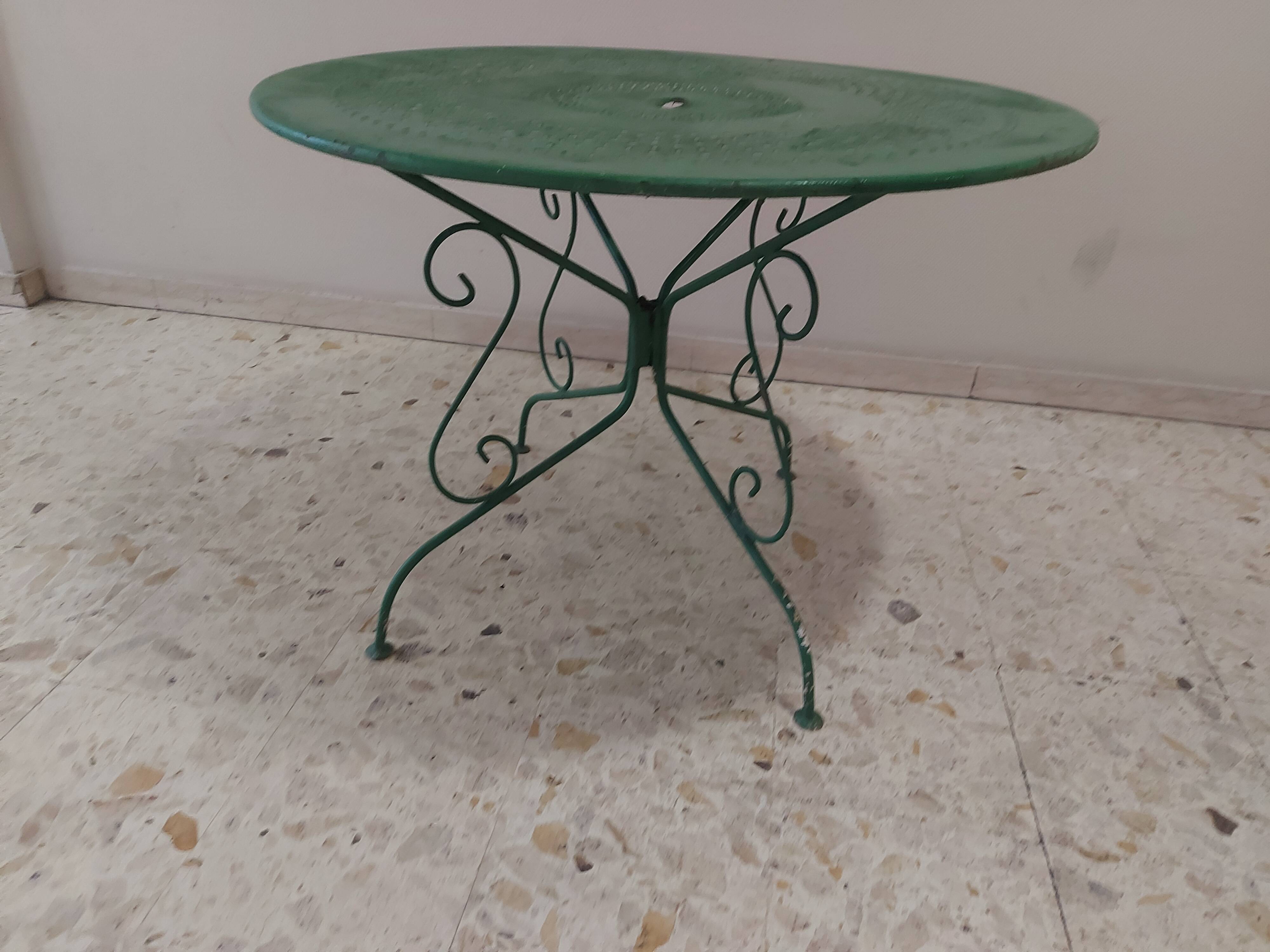 Old metal garden table