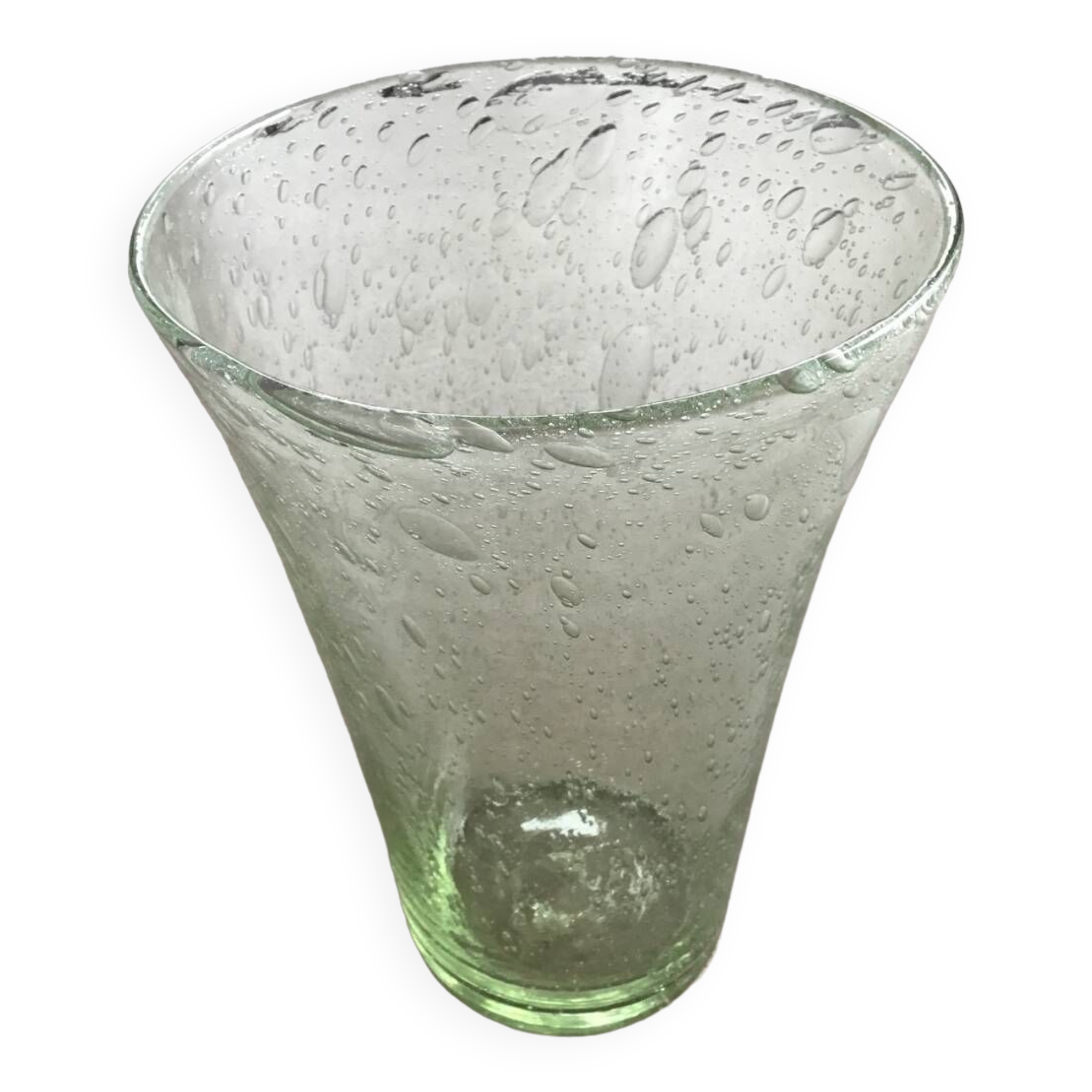 Handcrafted bubbled glass vase