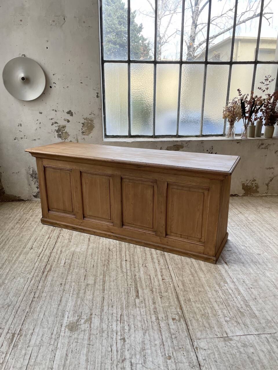 2m pine counter or central island with storage