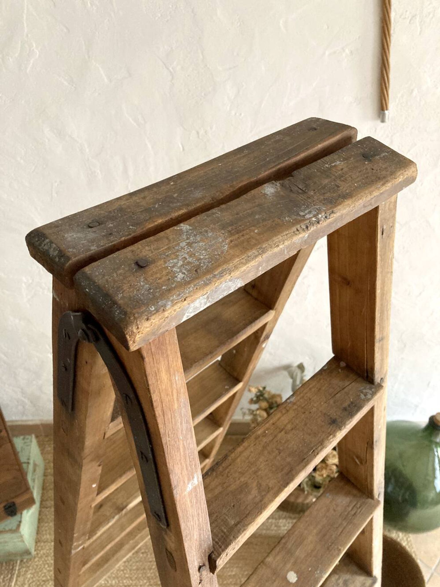Antique wooden painter's stepladder