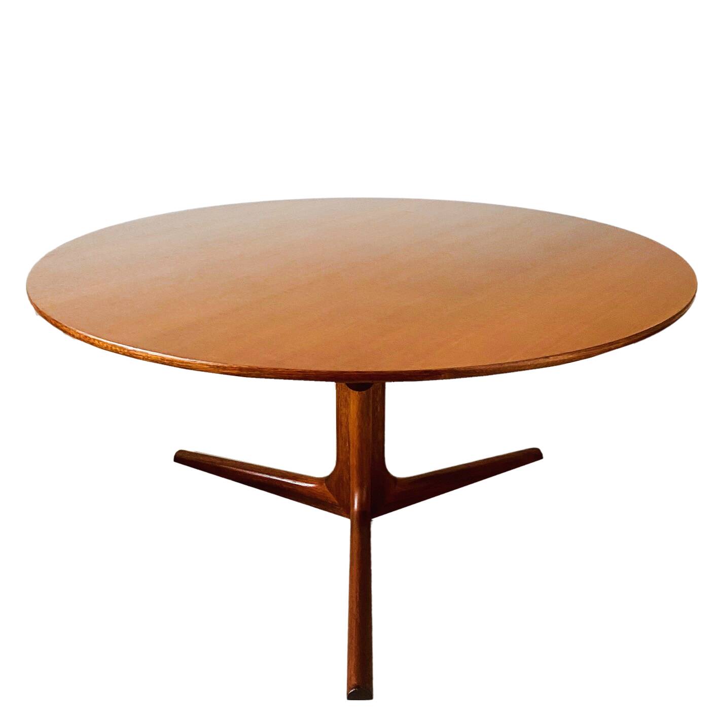 Danish Design Coffee Table Round Teak Bernhard Perdersen 1950s 60s Midcentury