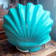 Turquoise blue scallop lamp
