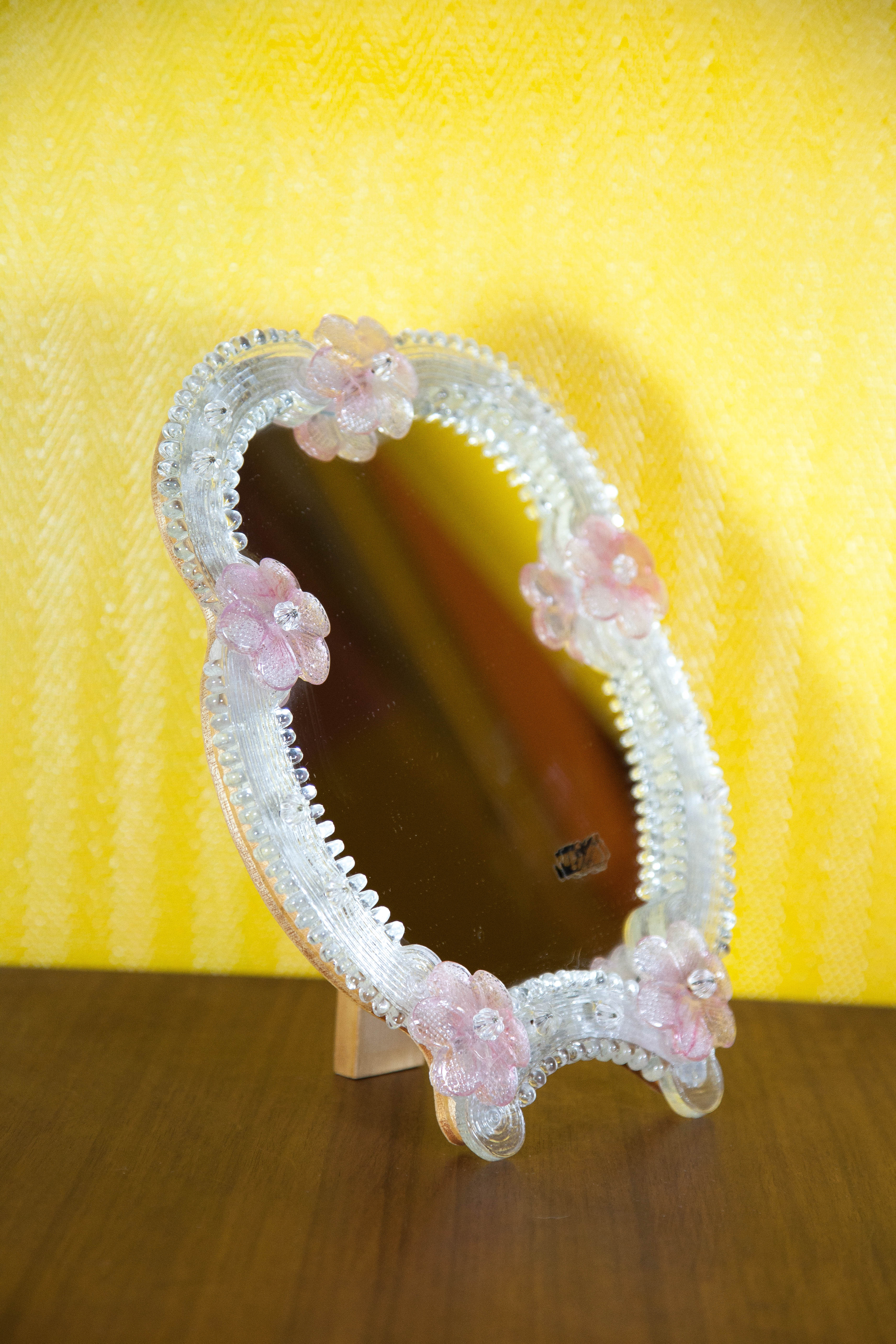 Venetian mirror Ongaro e Fuga Italy, Murano glass mirror, table mirror or wall mirror