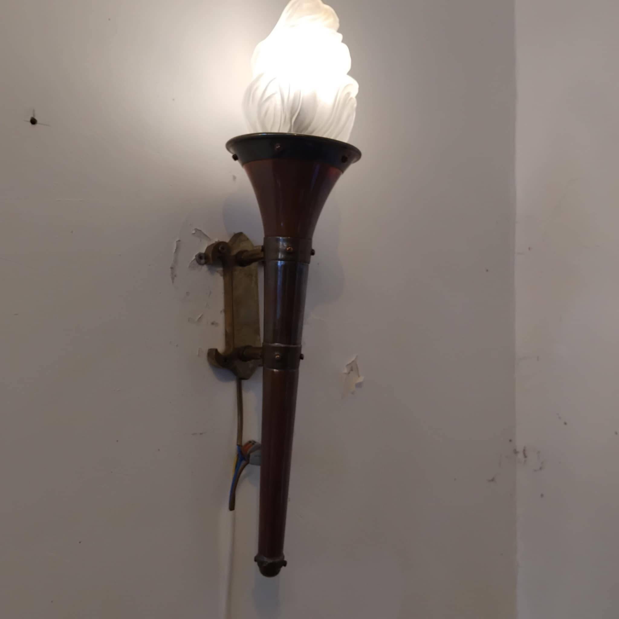 Pair of Flambeaux wall lights from the 50s/60s