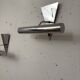 Pair of stainless steel wall lights 1980