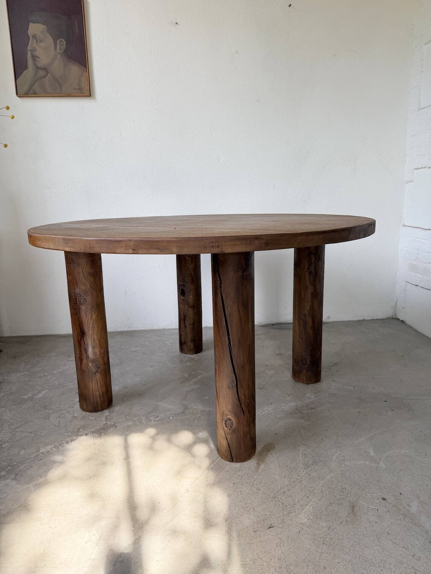 Round table 1950s constructivist walnut