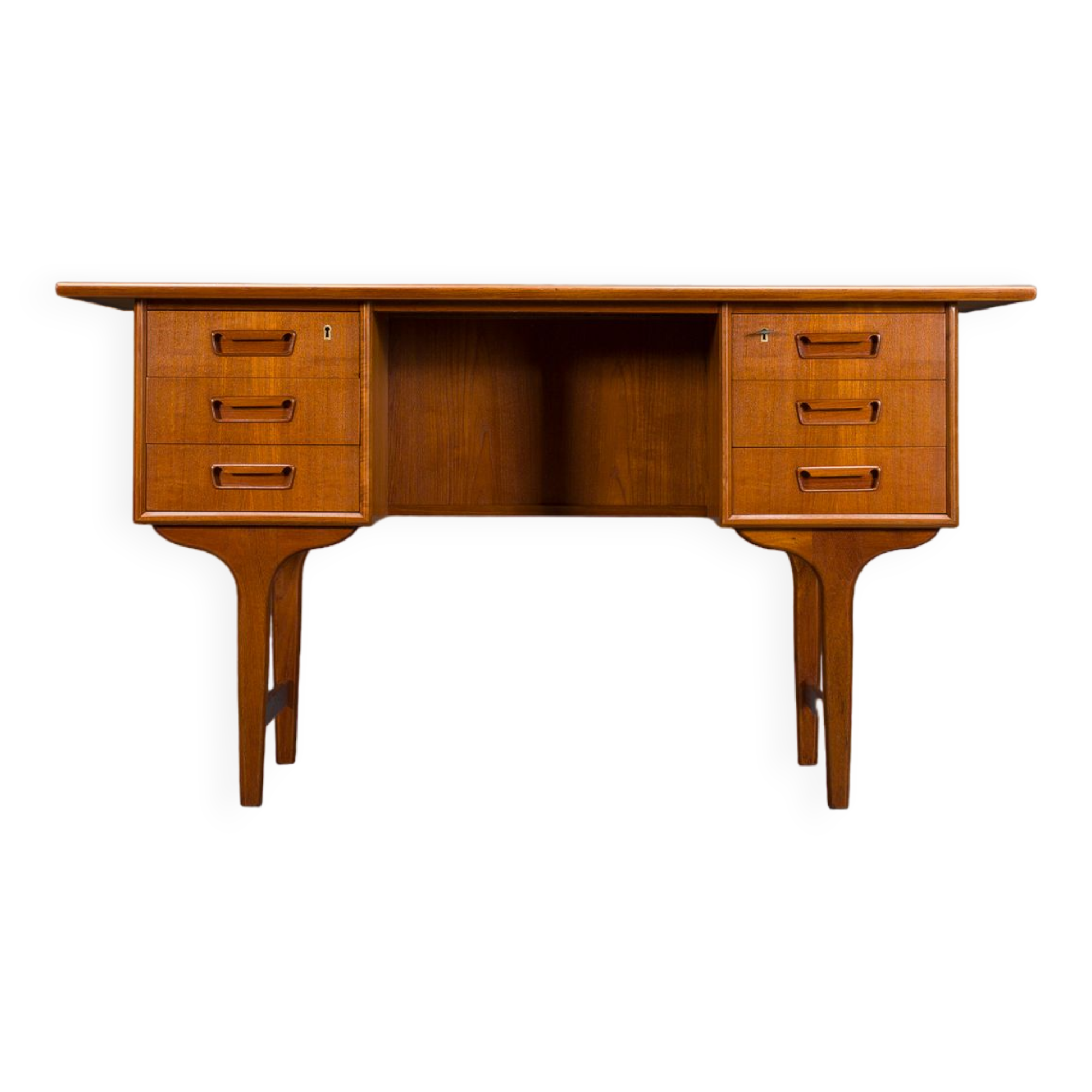 Danish teak desk by Gunnar Nielsen for Tibergaard 1960s