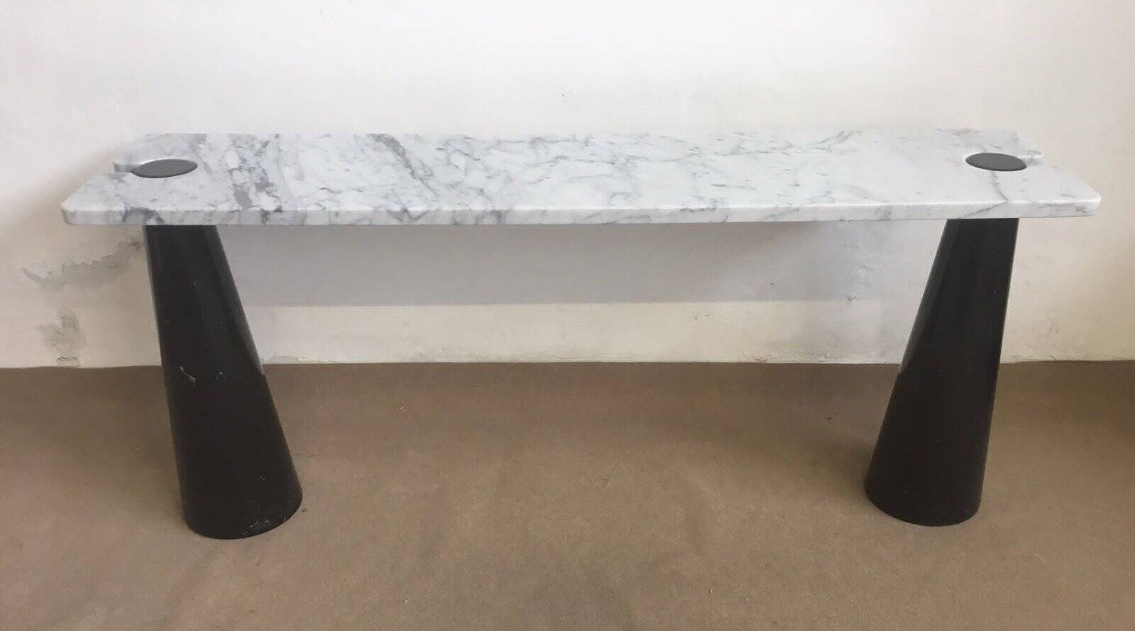 Black and White Marble Eros Console by Angelo Mangiarotti for Skipper, 1990s